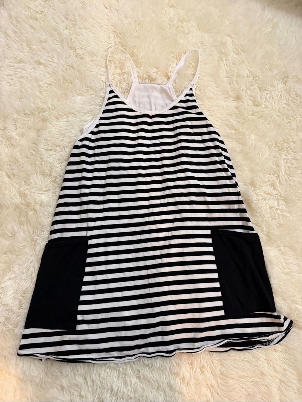 Black & White Striped Kids' Tank Dress